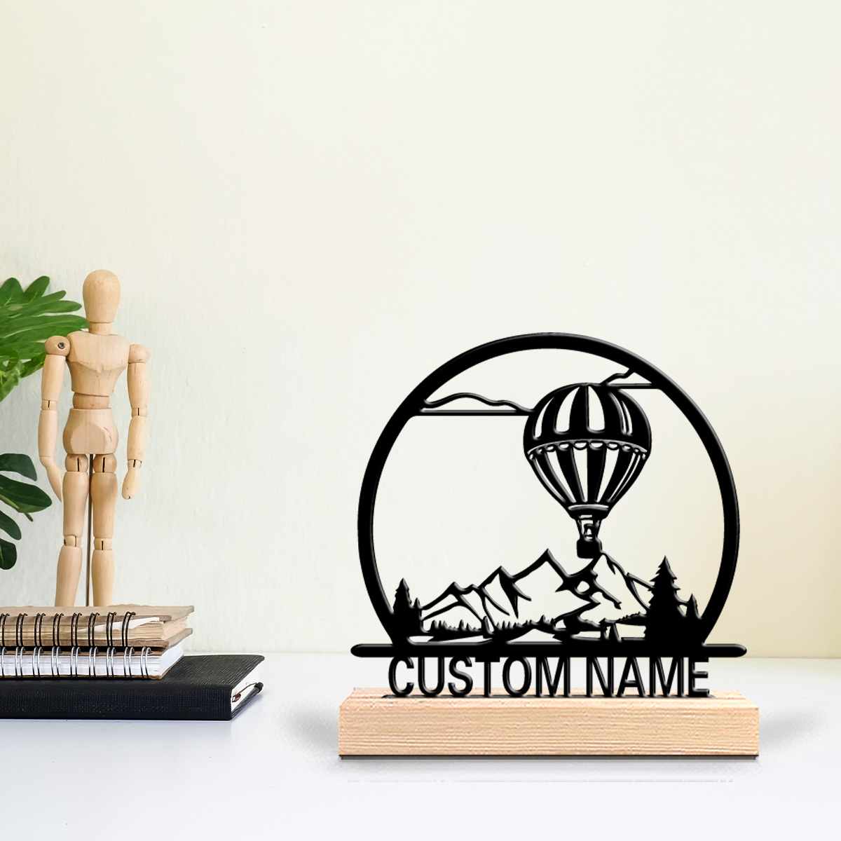 Woodworking Crafts - 1pc Hot air balloon Customized Name