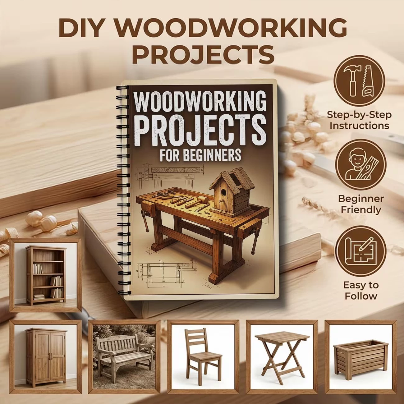Woodworking Ebook - Woodworking Projects Book For Beginners Simple