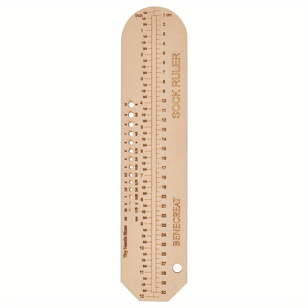 Woodworking Crafts - Flat 2D Wooden Sock Knitting Ruler