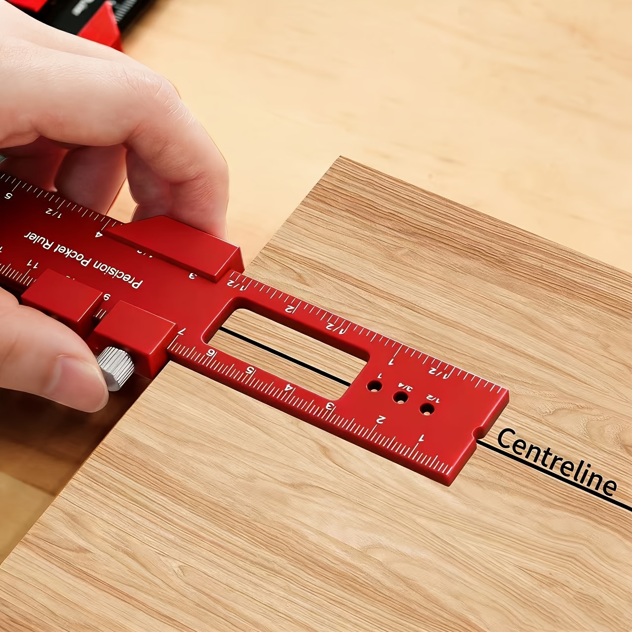 Woodworking Ruler - Aluminum Alloy Woodworking Pocket Ruler with