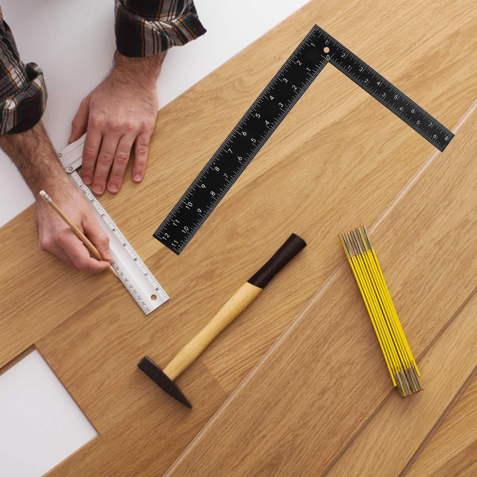 Woodworking Crafts - Heavy-Duty Steel L Ruler 90 Degree