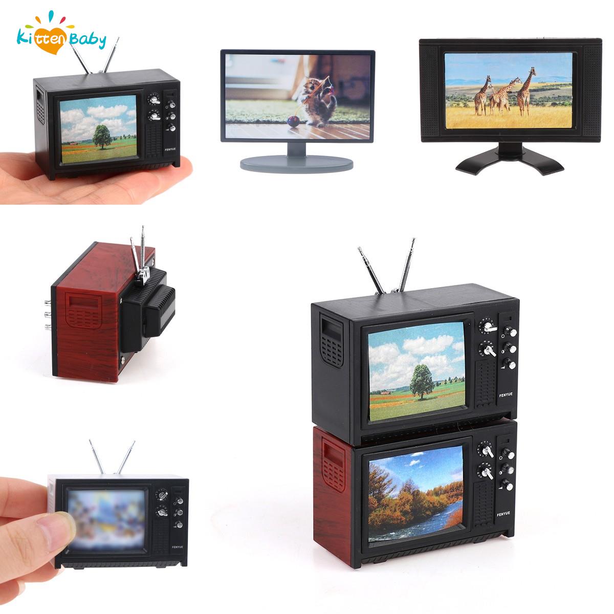 Woodworking Tv - 1pc 1/12 Dollhouse Mini Television Kids