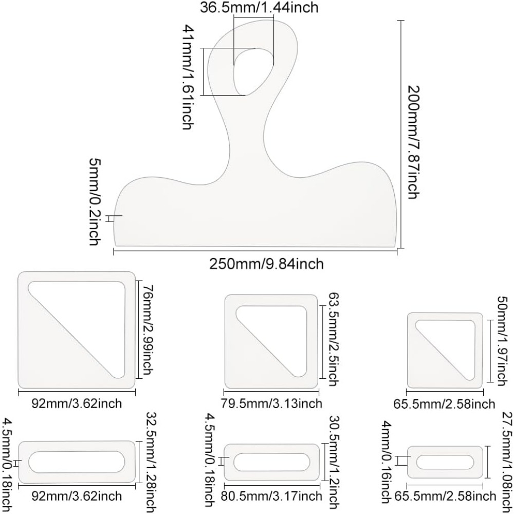 7Pcs Charcuterie Template Acry - огляд і ціна Woodworking Router Templates