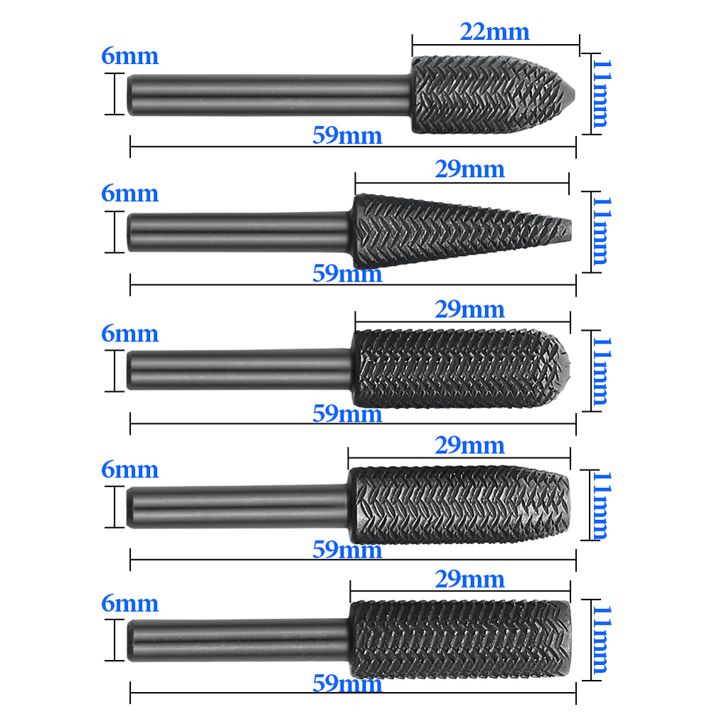5Pcs Double Cut Rotary Rasp Fi - огляд і ціна Woodworking Files And Rasps
